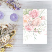 soft roses floral thank you card サンキューカード