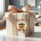 Soft Safari Tiger Celestial Neutral Baby Shower フェイバータグ