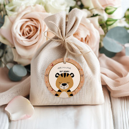 Soft Safari Tiger Celestial Neutral Baby Shower フェイバータグ