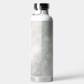 Soft sage and frosted white florals AI art  ウォーターボトル (右面)