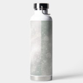 Soft sage and frosted white florals AI art  ウォーターボトル (左面)