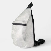 Soft sage and frosted white florals AI art  スリングバッグ (右コーナー)