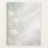 Soft sage and frosted white florals AI art  プランナー手帳 (正面)
