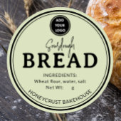 Soft Sage Bakery Sourdough Bread Label Sticker ラウンドシール