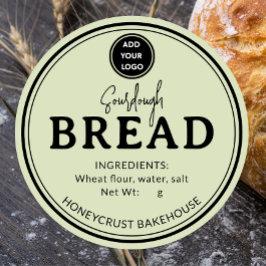 Soft Sage Bakery Sourdough Bread Label Sticker ラウンドシール