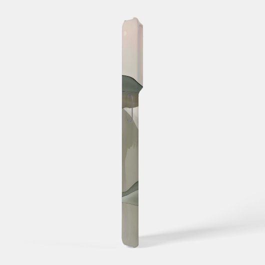 Soft Sage & Blush Abstract Botanical Art iPhoneケース (右側面)