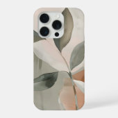 Soft Sage & Blush Abstract Botanical Art iPhoneケース (裏面)