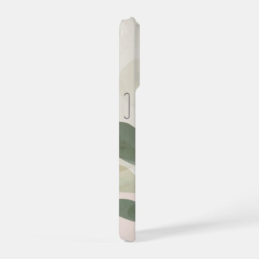 Soft Sage Botanical Minimal Abstract  Calm Neutral iPhoneケース (右側面)
