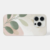 Soft Sage Botanical Minimal Abstract  Calm Neutral iPhoneケース (裏面横)
