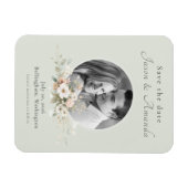 Soft Sage Botanical Photo Save the Date Magnet マグネット (横)