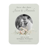 Soft Sage Botanical Photo Save the Date Magnet マグネット (縦)