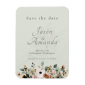 Soft Sage Botanical Save the Date Magnet マグネット (縦)