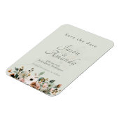 Soft Sage Botanical Save the Date Magnet マグネット (左側)