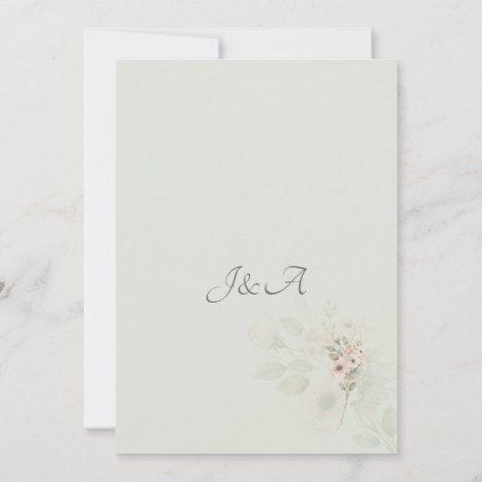 Soft Sage Botanical Save the Date Wedding 招待状 (裏面)