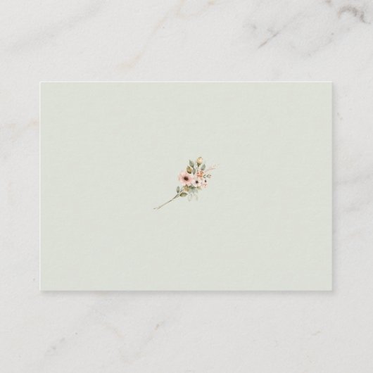 Soft Sage Botanical Wedding Escort Cards プレイスカード (裏面)