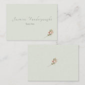 Soft Sage Botanical Wedding Escort Cards プレイスカード (正面/裏面)