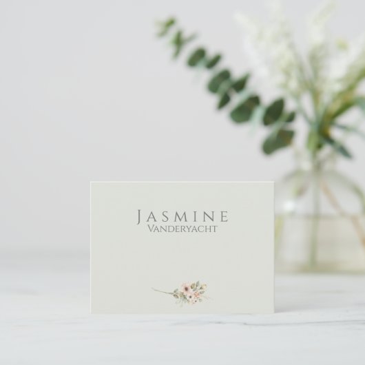 Soft Sage Botanical Wedding | Minimal Garden Table プレイスカード (スタンド正面)