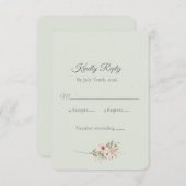 Soft Sage Botanical Wedding RSVP (正面/裏面)