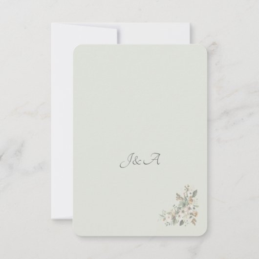 Soft Sage Botanical Wedding RSVP (裏面)