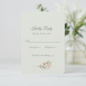 Soft Sage Botanical Wedding RSVP Card | (スタンド正面)