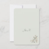 Soft Sage Botanical Wedding RSVP Card | (裏面)