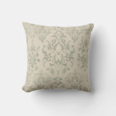 Soft Sage Damask Decorative クッション (正面)