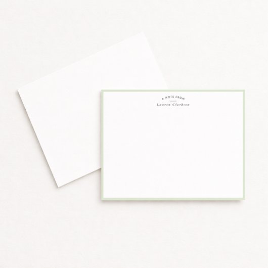 Soft Sage Green Border Personalized Note Card 招待状