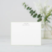 Soft Sage Green Border Personalized Note Card 招待状 (スタンド正面)