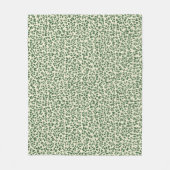 Soft Sage Green Botanical Leaf Foliage Pattern フリースブランケット (正面)