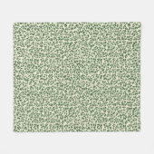Soft Sage Green Botanical Leaf Foliage Pattern フリースブランケット (正面(横))