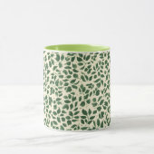 Soft Sage Green Botanical Leaf Foliage Pattern マグカップ (中央)
