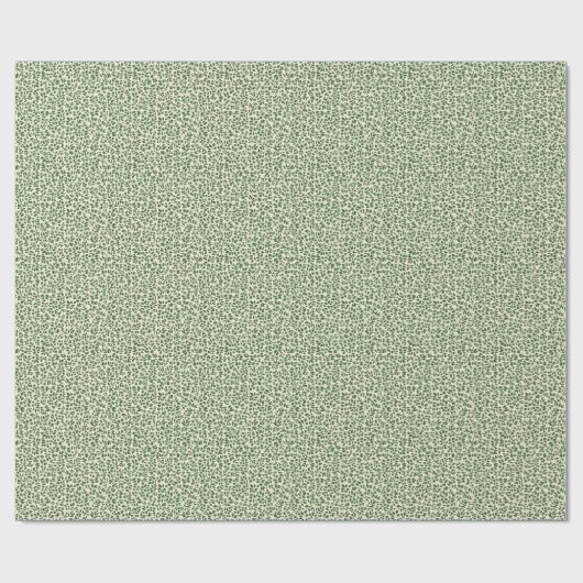Soft Sage Green Botanical Leaf Foliage Pattern ラッピングペーパー (フラット)