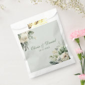 Soft Sage Green Floral Wedding Favor Bag フェイバーバッグ (封をした状態)