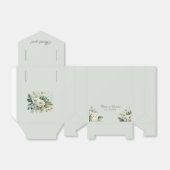Soft Sage Green Floral Wedding Favor Box フェイバーボックス (折り畳みなし)