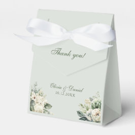 Soft Sage Green Floral Wedding Favor Box フェイバーボックス
