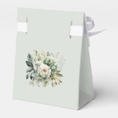 Soft Sage Green Floral Wedding Favor Box フェイバーボックス (裏面サイド)