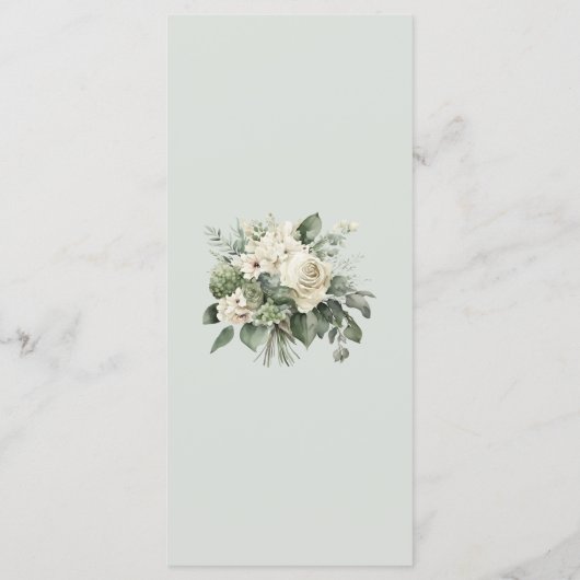 Soft Sage Green Floral Wedding Menu メニュー (裏面)
