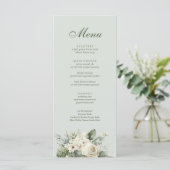 Soft Sage Green Floral Wedding Menu メニュー (スタンド正面)