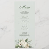 Soft Sage Green Floral Wedding Menu メニュー (正面)