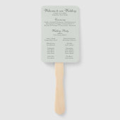 Soft Sage Green Floral Wedding Program Hand Fan ハンドファン (裏面)