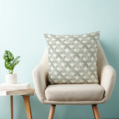 Soft Sage Green Hand-Painted Lattice Print Cushion クッション (椅子)