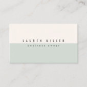 Soft Sage Green & Off-White Modern Professional  名刺 (正面)