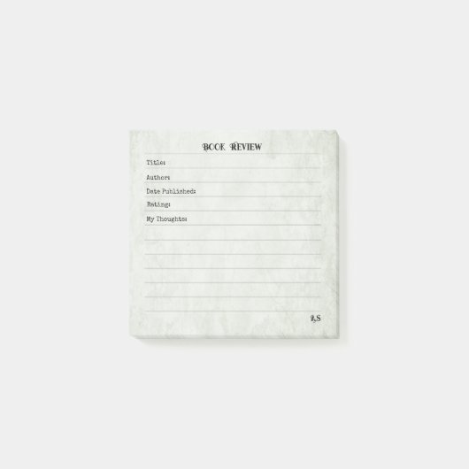 Soft Sage Green Simple Modern Monogram  ポストイット (正面)