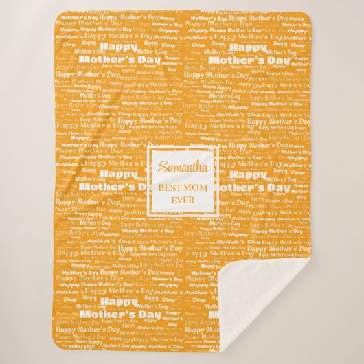 Soft Script Mother’s Day Personalized Gift for Her シェルパブランケット (正面)