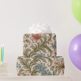 Soft Scrollwork Garden Floral Pattern ラッピングペーパー
