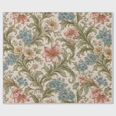Soft Scrollwork Garden Floral Pattern ラッピングペーパー (フラット)