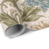 Soft Scrollwork Garden Floral Pattern ラッピングペーパー (ロールコーナー)