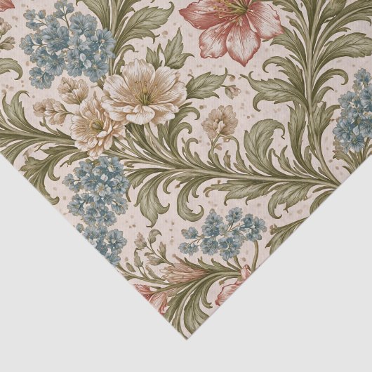 Soft Scrollwork Garden Floral Pattern 薄葉紙 (詳細)