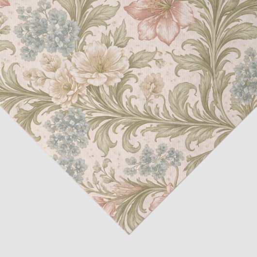 Soft Scrollwork Garden Floral Pattern 薄葉紙 (詳細)