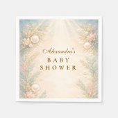 Soft Seaside Pearl Storybook Baby Shower スタンダードカクテルナプキン (正面)